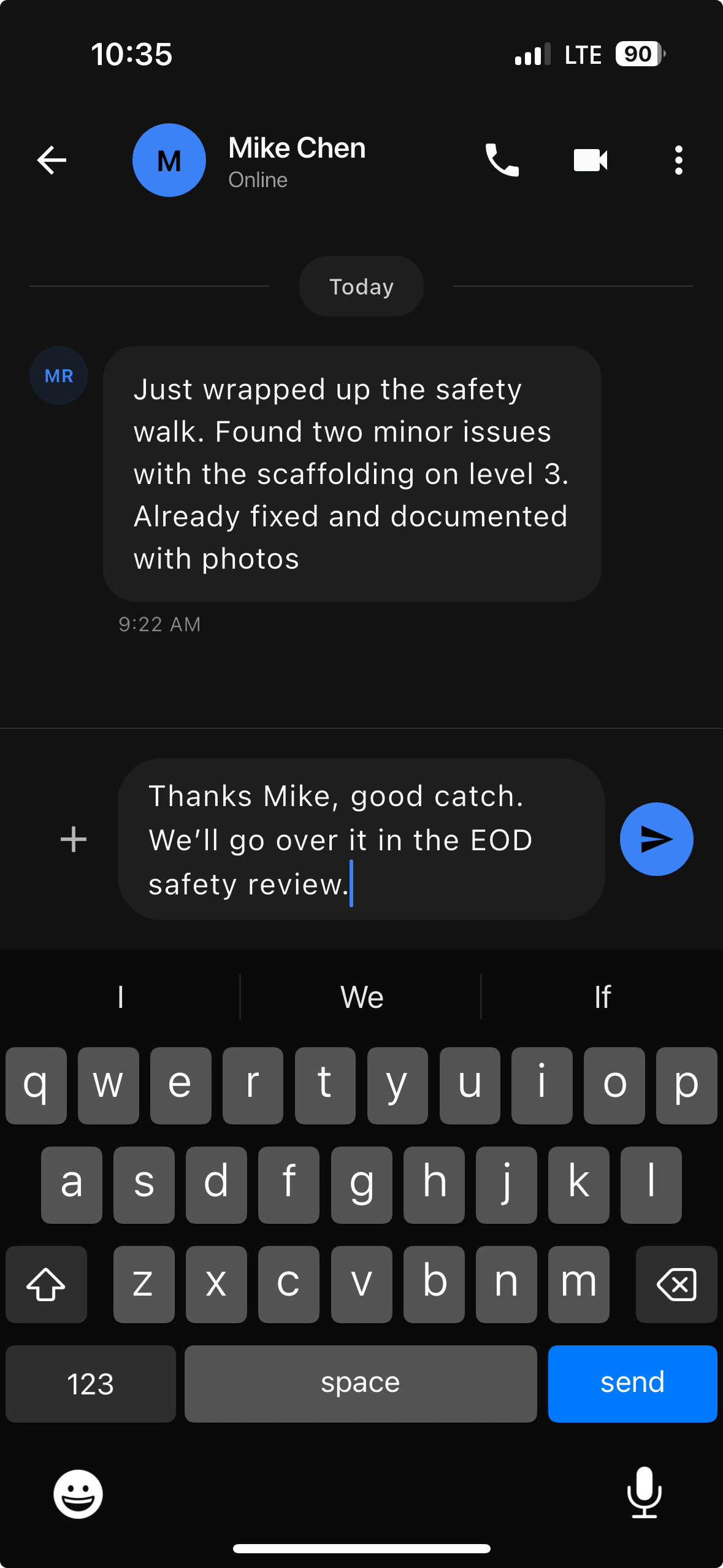 Logkeeper app showing team collaboration with unlimited members across field and office